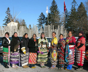 Jingle dancers from Whitefish Bay, bring their medicine to Theresa Spence on Victoria Island.