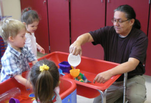 Enweyang Ojibwe Language Nest, interacting with language learners naturally.